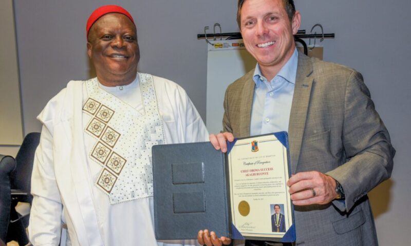 Canadian Mayor honours AKAGBURUONYE for robust philanthropic projects